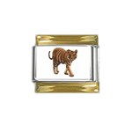 Tiger Gold Trim Italian Charm (9mm)