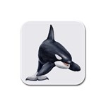 Killer Whale Orca Rubber Square Coaster (4 pack)