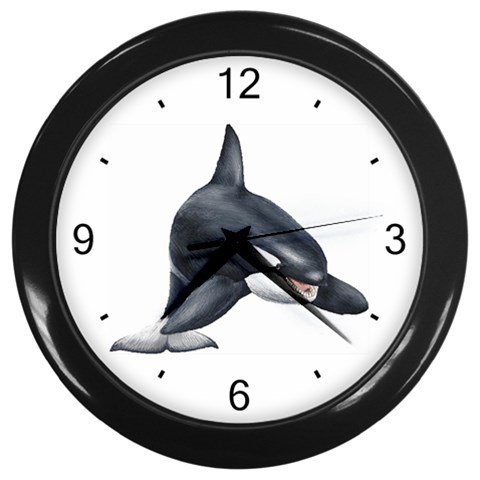 Killer Whale Orca Wall Clock (Black) from ArtsNow.com Front