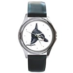 Killer Whale Orca Round Metal Watch