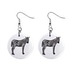 Zebra 1  Button Earrings