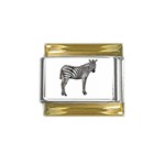 Zebra Gold Trim Italian Charm (9mm)