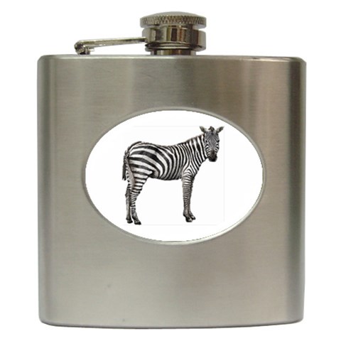 Zebra Hip Flask (6 oz) from ArtsNow.com Front