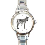 Zebra Round Italian Charm Watch