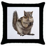 Chipmunk Throw Pillow Case (Black)