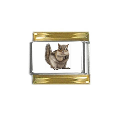 Chipmunk Gold Trim Italian Charm (9mm) from ArtsNow.com Front