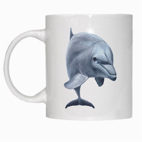 Dolphin White Mug from ArtsNow.com Left