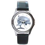 Dolphin Round Metal Watch