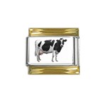 Cow Gold Trim Italian Charm (9mm)