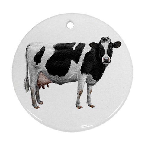 Cow Ornament (Round) from ArtsNow.com Front