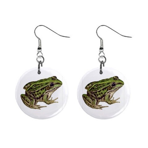 Frog 1  Button Earrings from ArtsNow.com Front