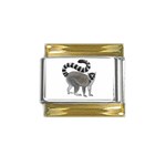 Lemur Gold Trim Italian Charm (9mm)