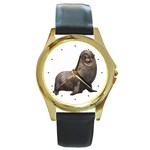 Seal Round Gold Metal Watch