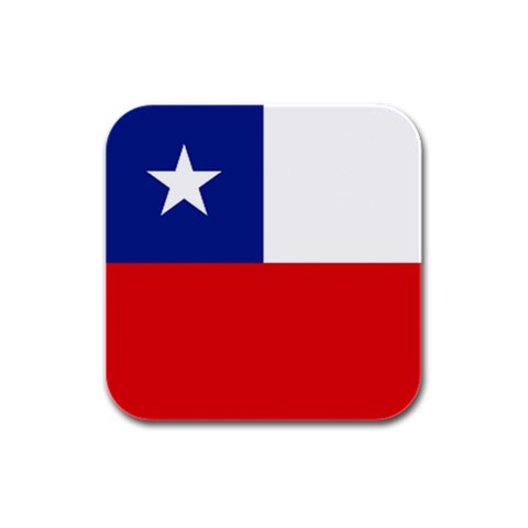 Chilean Flag Chile Rubber Square Coaster (4 pack) from ArtsNow.com Front