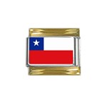 Chilean Flag Chile Gold Trim Italian Charm (9mm)