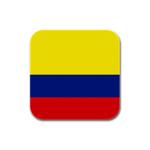 Colombian Flag Colombia Rubber Square Coaster (4 pack) from ArtsNow.com Front