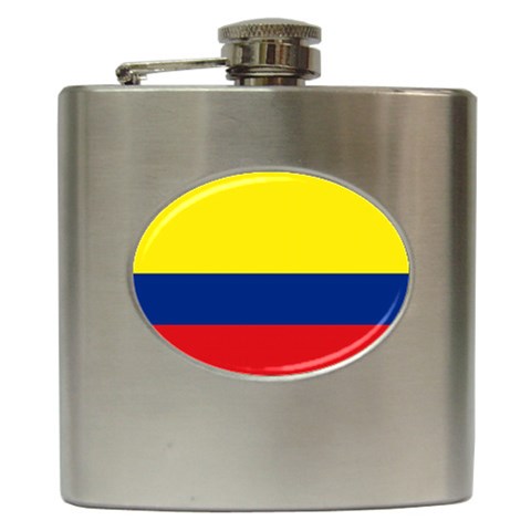 Colombian Flag Colombia Hip Flask (6 oz) from ArtsNow.com Front