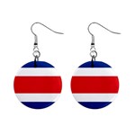 Costa Rician Flag Costa Rica 1  Button Earrings