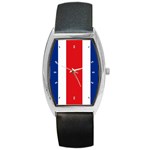 Costa Rician Flag Costa Rica Barrel Style Metal Watch