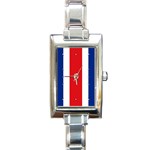 Costa Rician Flag Costa Rica Rectangular Italian Charm Watch