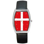 Denmark Flag Barrel Style Metal Watch