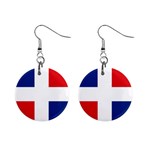 Dominican Republic Flag 1  Button Earrings