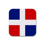 Dominican Republic Flag Rubber Square Coaster (4 pack)