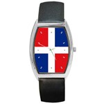 Dominican Republic Flag Barrel Style Metal Watch