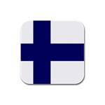 Finland Flag Rubber Square Coaster (4 pack)