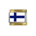 Finland Flag Gold Trim Italian Charm (9mm)