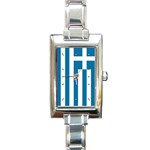 Greek Flag Greece Rectangular Italian Charm Watch