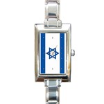 Israeli Flag Israel Rectangular Italian Charm Watch