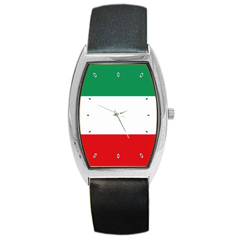 Italian Flag Italy Barrel Style Metal Watch from ArtsNow.com Front