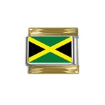 Jamaican Flag Jamaica Gold Trim Italian Charm (9mm)