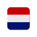 Netherlands Flag Dutch Rubber Square Coaster (4 pack)