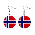 Norwegian Flag Norway 1  Button Earrings