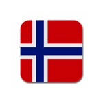 Norwegian Flag Norway Rubber Square Coaster (4 pack)