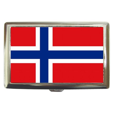 Norwegian Flag Norway Cigarette Money Case from ArtsNow.com Front