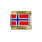 Norwegian Flag Norway Gold Trim Italian Charm (9mm)