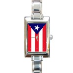 Puerto Rican Flag Puerto Rico Rectangular Italian Charm Watch