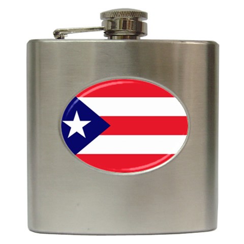 Puerto Rican Flag Puerto Rico Hip Flask (6 oz) from ArtsNow.com Front