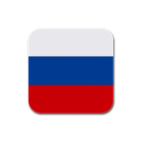 Russian Flag Russia Rubber Square Coaster (4 pack) from ArtsNow.com Front