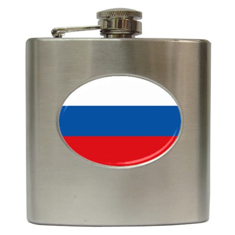 Russian Flag Russia Hip Flask (6 oz) from ArtsNow.com Front