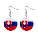 Slovakian Flag Slovakia 1  Button Earrings