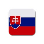 Slovakian Flag Slovakia Rubber Square Coaster (4 pack)