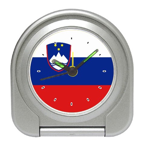 Slovenian Flag Slovenia Travel Alarm Clock from ArtsNow.com Front