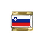 Slovenian Flag Slovenia Gold Trim Italian Charm (9mm)