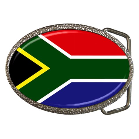 South African Flag South Africa Belt Buckle from ArtsNow.com Front