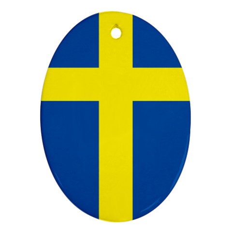 Swedish Flag Sweden Ornament (Oval) from ArtsNow.com Front