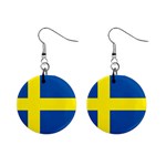 Swedish Flag Sweden 1  Button Earrings